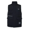 Li-ning Logo Windproof Down Vest 'black' In Blue
