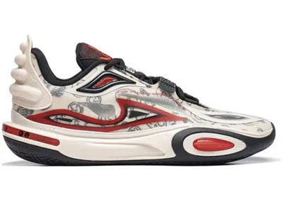 Pre-owned Li-ning Men's Lining Wade All City 11 V2 Halloween Sneakers In Cream/white/red In Multi