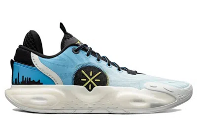 Pre-owned Li-ning Men's Lining Wade All City 12 Skyline Sneakers In Blue/white/yellow In Multi