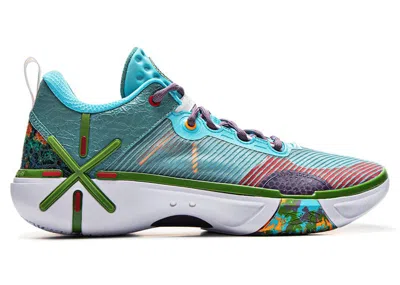 Pre-owned Li-ning Men's Lining Wade Shadow 6 V2 Lizard Sneakers In Blue/green In Multi