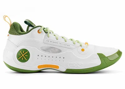 Pre-owned Li-ning Men's Lining Way Of Wade 10 Low Wasabi Sneakers In White/green/yellow In Multi