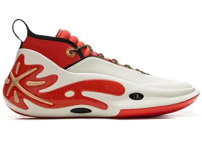 Pre-owned Li-ning Men's Lining Way Of Wade 11 Overtown Sneakers In White/red/black In Multi