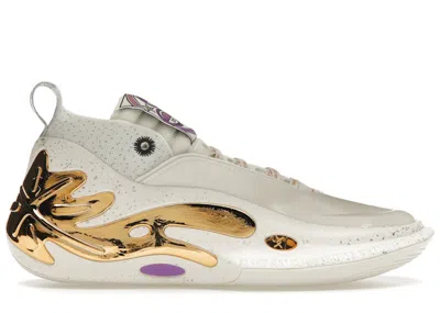 Pre-owned Li-ning Men's Lining Way Of Wade 11 Statue Sneakers In White/gold In Multi