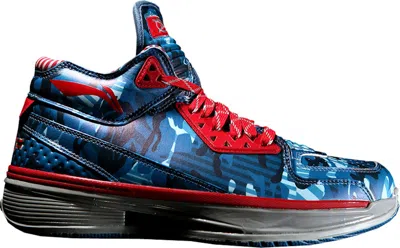 Pre-owned Li-ning Men's Lining Way Of Wade 2 Camo Sneakers In Blue/red/cold Grey