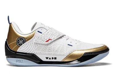 Pre-owned Li-ning Men's Lining Way Of Wade 808 4 Ultra Score Champion Sneakers In White/gold/black In Multi