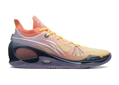 Pre-owned Li-ning Men's Lining Way Of Wade 808 Ultra V2 Low Morning Sun Sneakers In Red Coral/pink Rose/purple