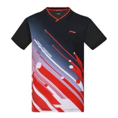 Li-ning National Team Table Tennis Jersey T-shirt 'black Red'