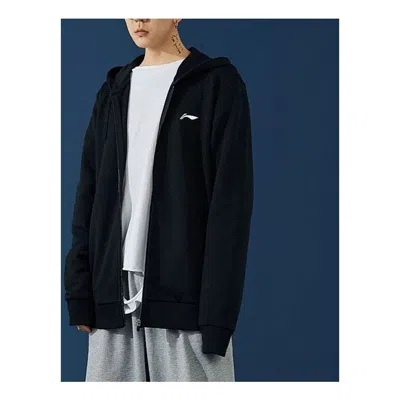 Li-ning Pingpong/table Tennis Series Logo Embroidered Sports Hooded Zipper Jacket 'black'