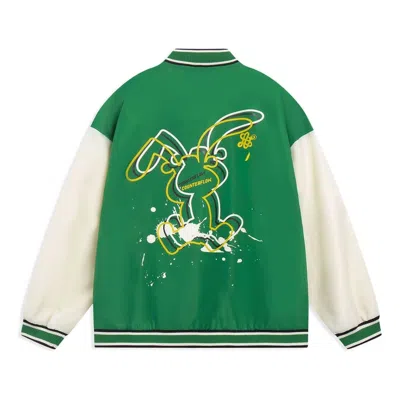 Li-ning Rabbit Counterflow Graphic Baseball Jacket 'green Beige'