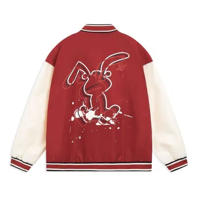 Li-ning Rabbit Counterflow Graphic Baseball Jacket 'red Beige'