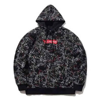 Li-ning Red Flag Casual Sports Pullover Hoodie 'black'