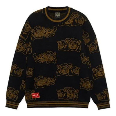 Li-ning Rijindoujin Graphic Crew Neck Sweater 'black Gold'