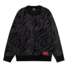 Li-ning Rijindoujin Tiger Print Logo Crew Neck Sweater 'black' In Gray