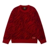 Li-ning Rijindoujin Tiger Print Logo Crew Neck Sweater 'red'