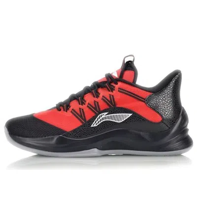 Li-ning Shock Absorption Basketball Professional Shoe Red In Black