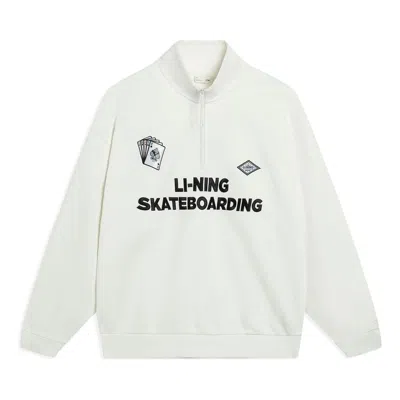 Li-ning Skateboarding Graphic Half Zip Sweatshirt 'creamy White'