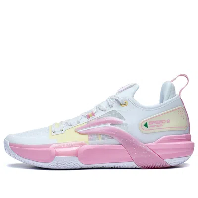 Li-ning Speed 9 Prm 'white Pink' In Blue