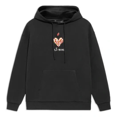 Li-ning Sports Fashion Series Casual Hooded Sports Pullover Couple Style Hoodie 'black'