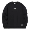 Li-ning Sports Fashion Series Embroidered Logo Loose Fleece Lined Round Neck Pullover 'black'