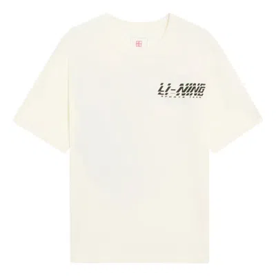 Li-ning Sports Team Graphic T-shirt 'beige' In White
