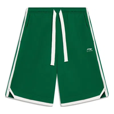 Li-ning Striped Color Block Shorts 'green White'