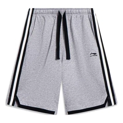 Li-ning Striped Color Block Shorts 'grey Black' In Gray