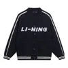 Li-ning Striped Graphic Baseball Jacket 'black White'