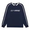 Li-ning Striped Graphic Sweatshirt 'navy' In Blue