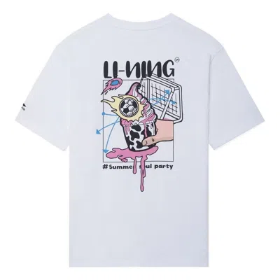 Li-ning Summer Soul Party Graphic Loose Fit T-shirt 'white'