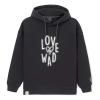 Li-ning Wade Series Loose Pullover Hoodie 'black White' In Blue