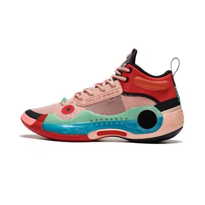 Pre-owned Li-ning Way Of Wade 10-art Men's Mid Top Basketball Shoes Abas115-8 In Red