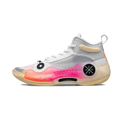 Pre-owned Li-ning Way Of Wade 10-blosso Men's Mid Top Basketball Shoes Abas115-1 In White