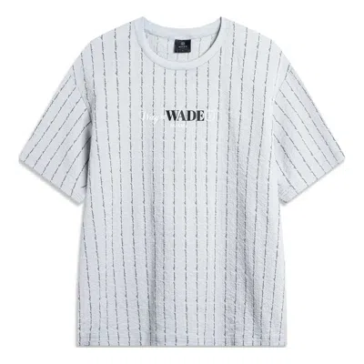 Li-ning Way Of Wade Striped Graphic T-shirt 'grey' In Gray
