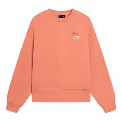 Li-ning (wmns)  Embroidered Logo Sweatshirt 'orange' In Pink