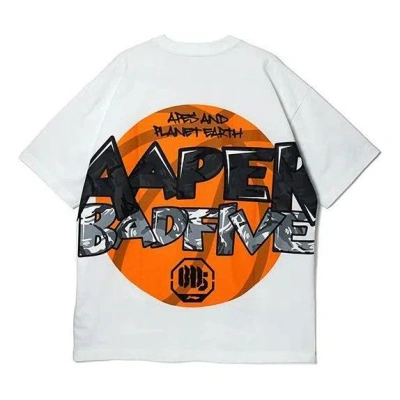 Li-ning X Aape Badfive Graphic Loose Fit T-shirt 'white' In Brown