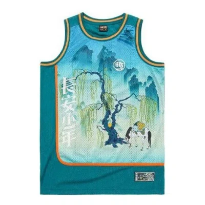 Li-ning X Badfive Graphic Printed Jersey 'teal Multi' In Green