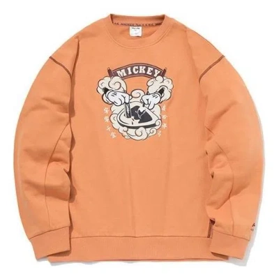 Li-ning X Disney Crossover Cartoon Printing Round Neck Pullover 'orange'
