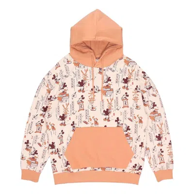 Li-ning X Disney Crossover Mickey Full Print Hoodie 'white Orange' In Neutral