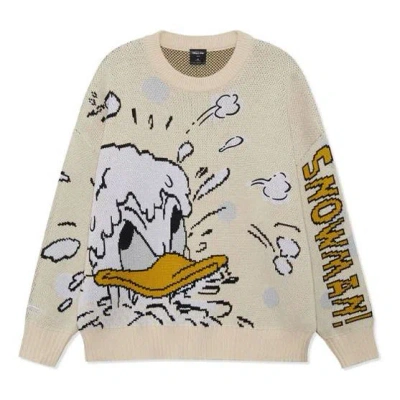 Li-ning X Disney Graphic Crew Neck Sweater 'beige' In Neutral