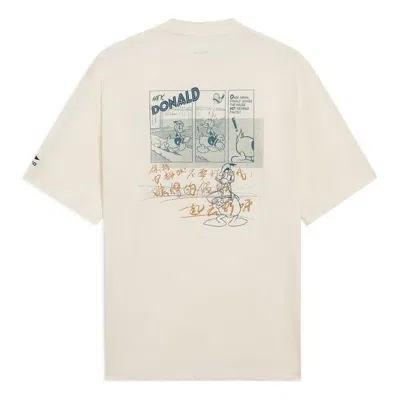 Li-ning X Disney Graphic Loose Fit T-shirt 'beige' In Multi