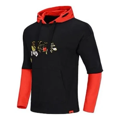 Li-ning X Disney Loose Apricot Hoodie 'black Red'