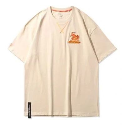 Li-ning X Disney Master Mickey Graphic T-shirt 'beige Orange' In Neutral