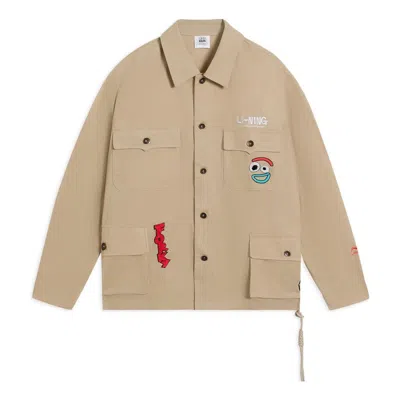 Li-ning X Disney Toy Story Graphic Woven Jacket 'khaki' In Multi