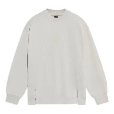 Li-ning X Dragon Crossover Series Loose Round Neck Pullover 'white' In Gray