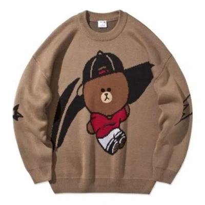 Li-ning X Line Friends Graphic Crew Neck Sweater 'brown'