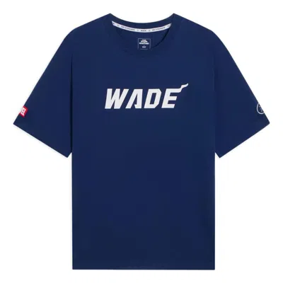 Li-ning X Marvel Way Of Wade Graphic T-shirt 'navy' In Blue