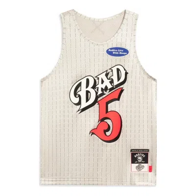 Li-ning X Mitchell & Ness Badfive Graphic Basketball Jersey 'grey' In Gray