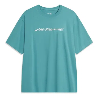 Li-ning X Og_slick Skateboarding Graphic T-shirt 'teal' In Green
