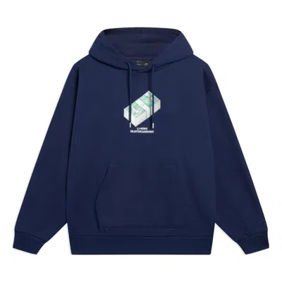 Li-ning X Phil Hackett Graphic Hoodie 'navy' In Blue