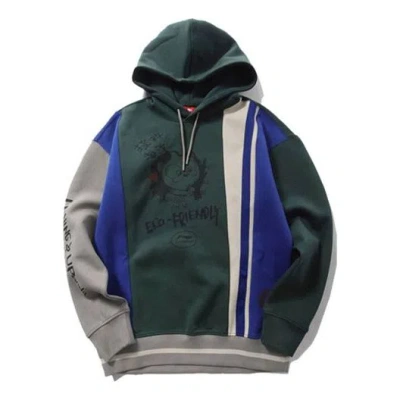 Li-ning X Series Splicing Loose Pullover 'green' In Black